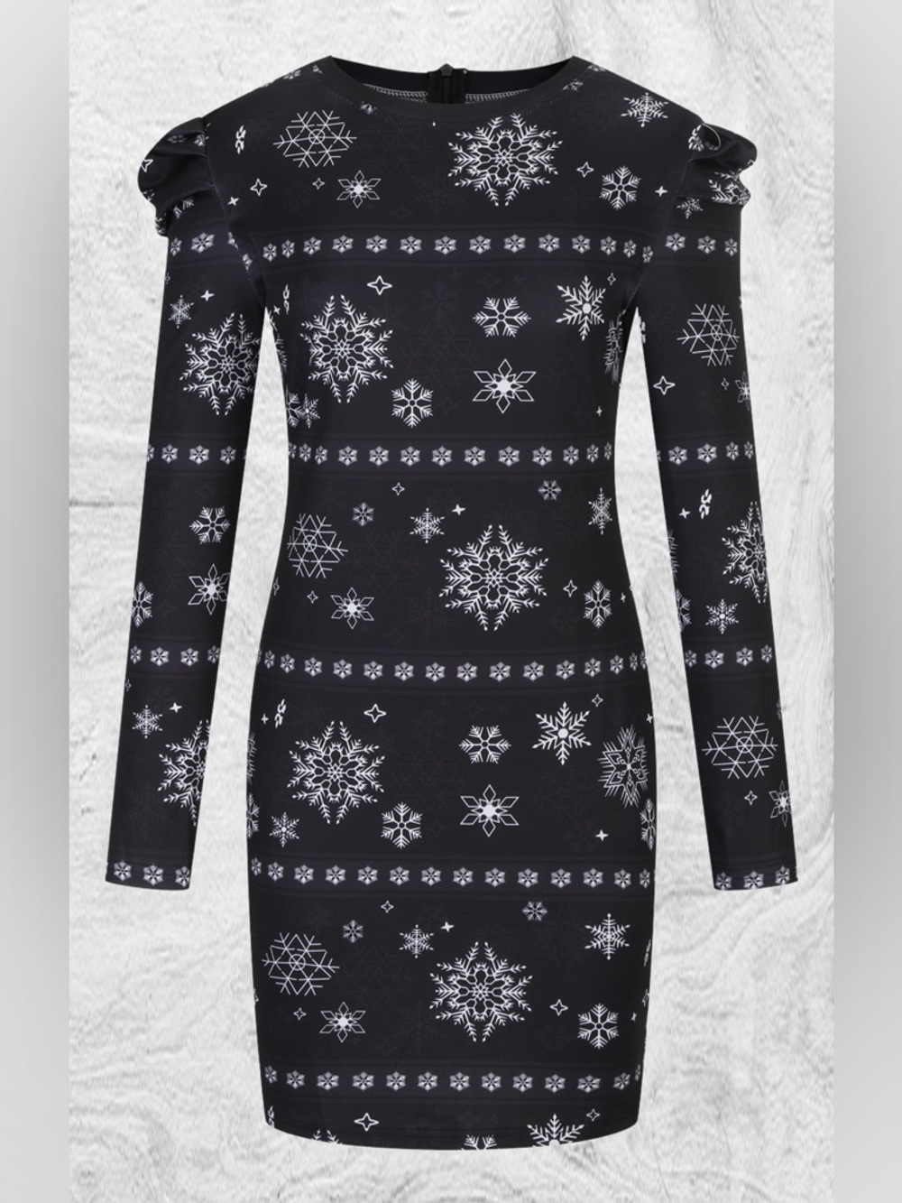 Blue Zone Planet Dress Snowflake Print Long Sleeve Medium - Picture 2 of 10